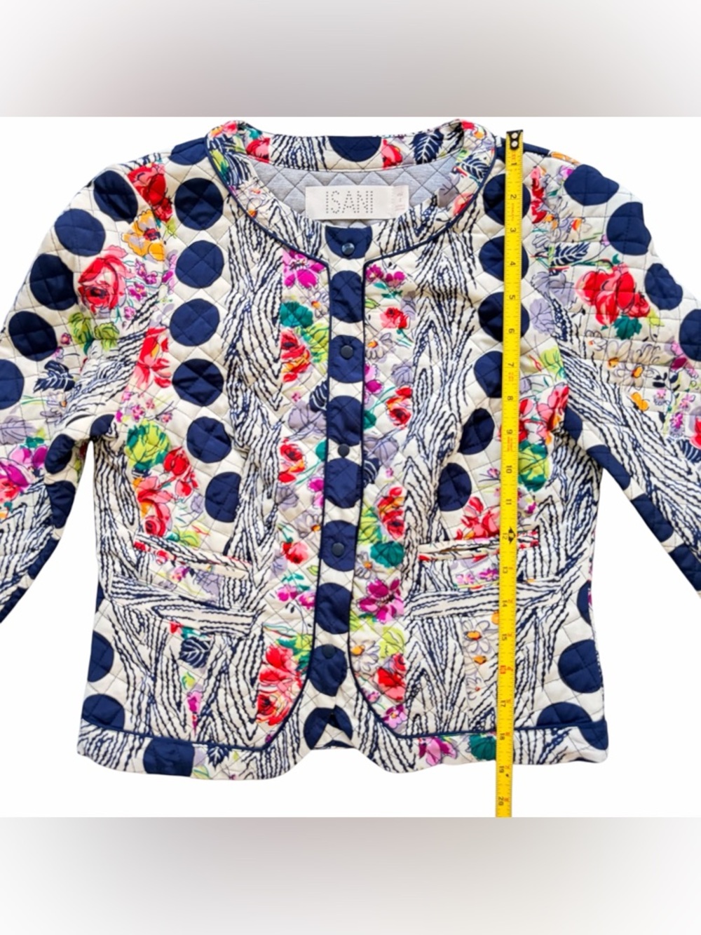 ANTHROPOLOGIE ISANI Salta Quilted Floral Polka Dot Jacket Size 2 - Picture 9 of 11